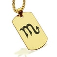 thumbnail image 1 of Stainless Steel Scorpio Zodiac Sign (Scorpion) Dog Tag Pendant Necklace, 1 of 3