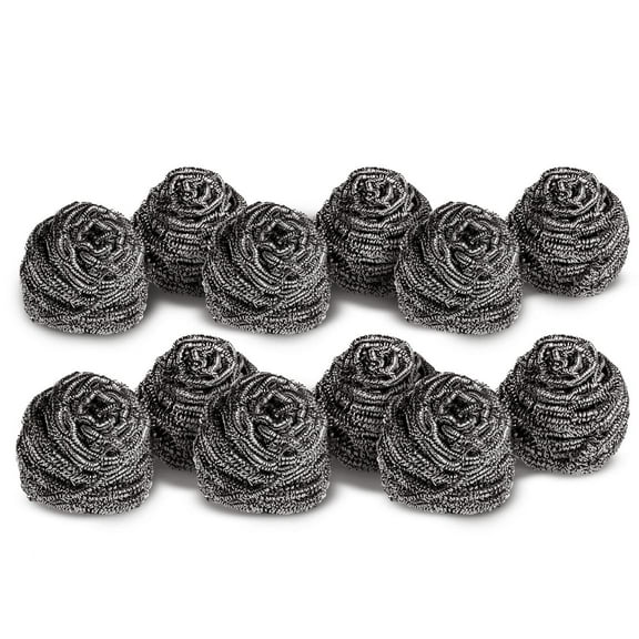 Stainless Steel Scourer,12 Pieces - Rust Resistant Spiral Metal Scourer,Powerful and Effective Clean Scrubbing pad