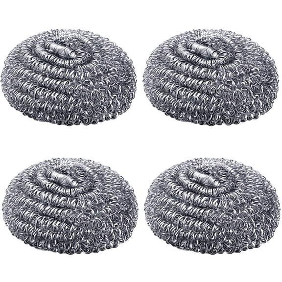 Stainless Steel Scourer, 4pc Heavy Duty Wire Ball