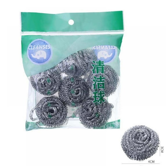 Stainless Steel Scourers, Steel Wool Scrubber Pad Used for Dishes, Pots, Pans, and Ovens, Easy Scouring Metal Cleaning Ball for Tough Kitchen Cleaning