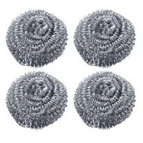 Stainless Steel Scouring Pads, Heavy Duty Steel Wool Scrubber Brush Pads, Industrial & Commercial Strength, Cleaning Supplies, Metal Scrub Dish Sponge, 4 Pcs, 1.57x1.18"