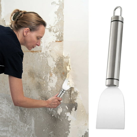 Stainless Steel Scraper Tool | Multi-Purpose Cleaning Scraper for Kitchen, Tile & Glass | Adhesive & Glue Remover for Floors, Refrigerators & Home Surfaces | 18cm Heavy Duty Scraper