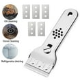 thumbnail image 1 of Stainless Steel Scraper Tool,Multipurpose Kitchen Cleaning Scraper for Refrigerator Defrosting,Oven,Stovetop, Countertop, Grill, BBQ, Removing Ice, Grease, Stubborn Stains and Residue(With 5 blades), 1 of 9