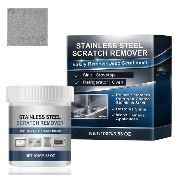 Stainless Steel Scratch Remover - 100g All-Purpose Restorer, Stainless Steel Scratch Remover Kit for Aluminum Restoration Maintenance