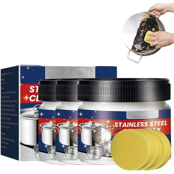 Stainless Steel Scratch Remover for Appliances, 2025 New Magical Nano-Technology Stainless Steels Cleaning Paste,Stainless Steel Scratch Remover (3PCS)