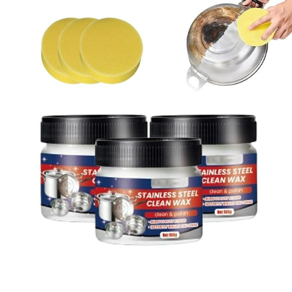Stainless Steel Scratch Remover for Appliances,Magical Nano-Technology Stainless Steel Cleaning Paste,ππππ’π§π₯ππ¬π¬ πππππ₯ Scratch Remover,for Fridge,Stoves,Sinks and Metal Products (3PCS)