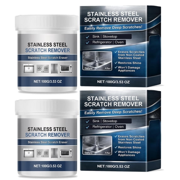 Stainless Steel Scratch Remover Kit, 100g/3.53oz Multi-Purpose Scratch Remover Paste for Stainless Steel Surfaces
