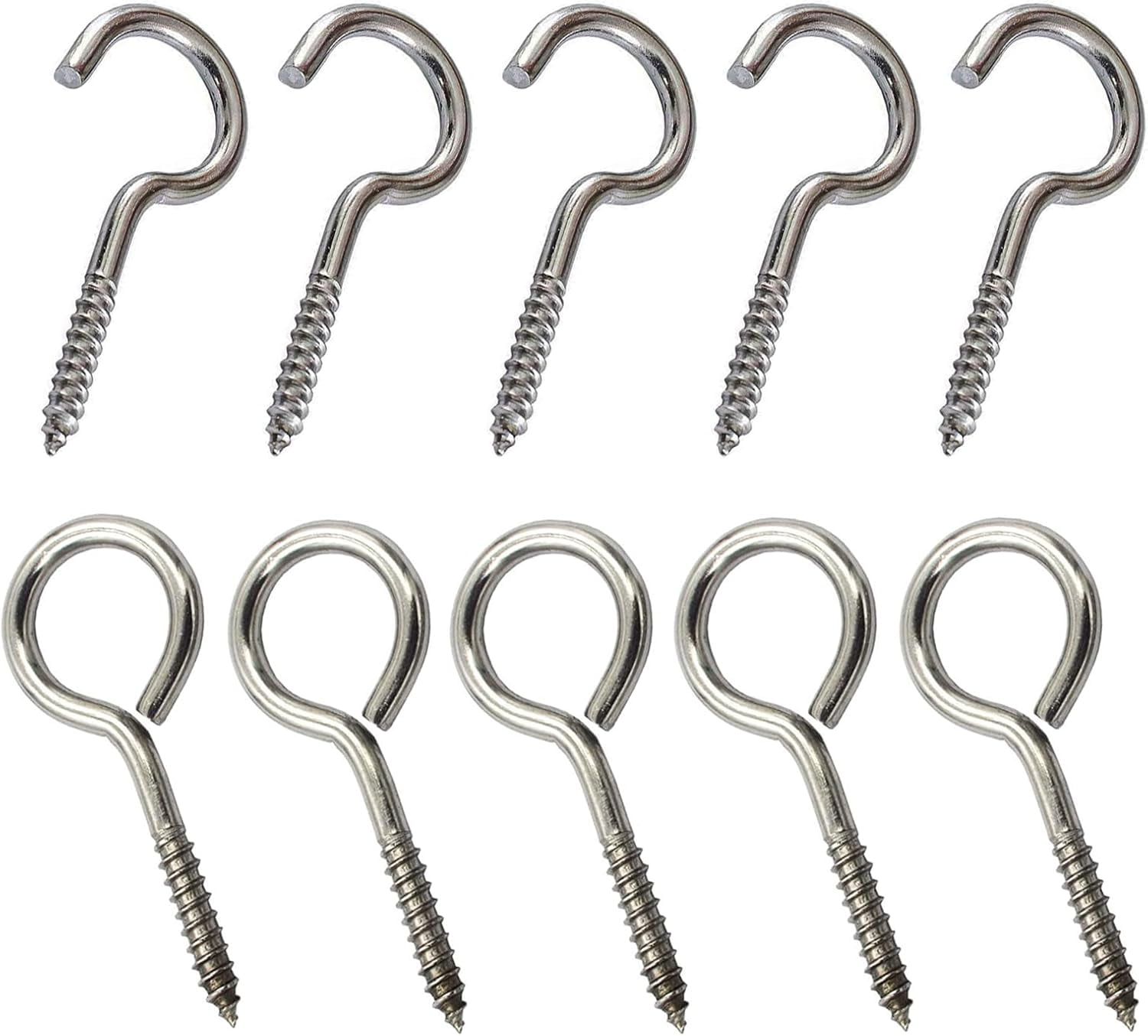 5 Inch Heavy Duty Eye Screw Hooks, Black Stainless Steel Eye Screws Lag Thread Eye Bolt Anti Rust Eye Bolts Screw In Hammock Hooks For Tie Downs Lifting And Securing Cables Wires Easy To Install