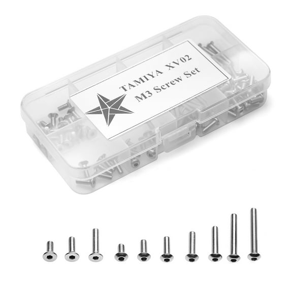 Stainless Steel Screw Set Replacement for TAMIYA XV-02 1/10 RC Car Performance Improvement