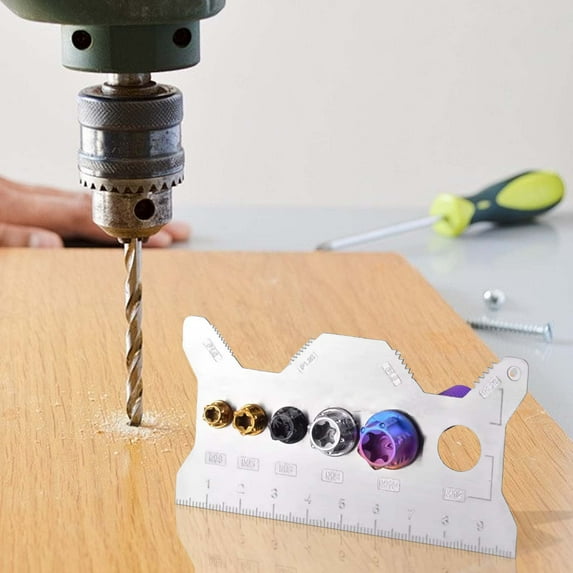 Stainless Steel Screw Thread Gauge Card Multifunctional Measurement Card Portable Measure Length and Diameter Sizing Tools