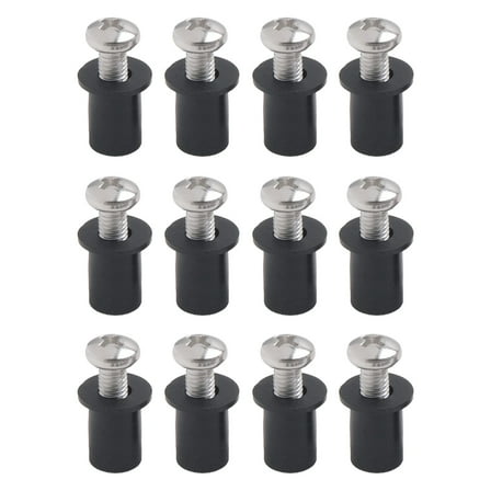 Stainless Steel Screws And Rubber Nuts For Kayaks Canoes And Boats 12Pcs