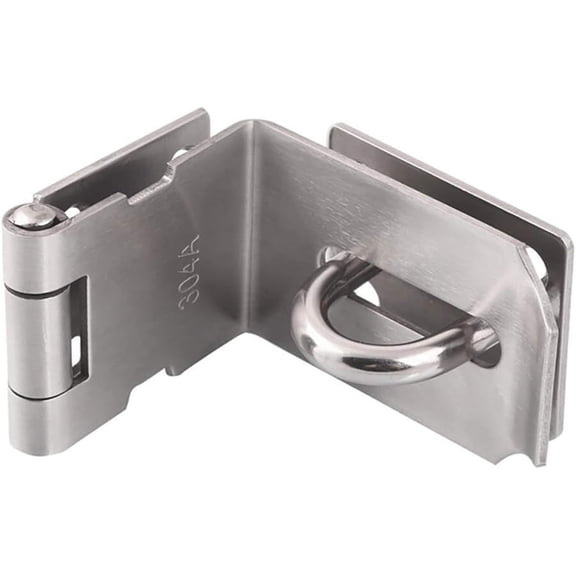 Stainless Steel Screws Right Angle Turn Door Lock Hasp 7x5x2cm/2.8x2x0.8 Inches, Extra Thick 90 Degree Turn Style with Mounting Screws