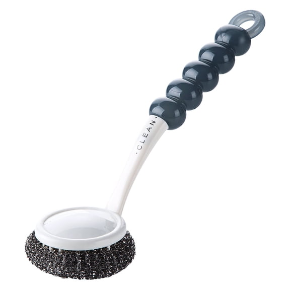 Stainless Steel Scrubber Dish Brush with Handle | Heavy-Duty Steel Wool Scrubber for Pots, Pans, Grills, Sinks | Reusable Metal Scrubber for Kitchen Cleaning, Blue, Dish Scrubber
