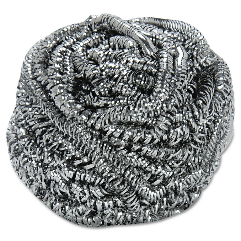 Stainless Steel Scrubber, Large Size, 2.5 x 2.75, Steel Gray, 12/Carton Stainless Steel Scrubber, Large Size, 2.5 x 2.75, Steel Gray, 12/Carton