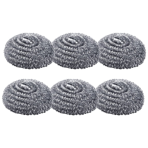 Stainless Steel Scrubber,Metal Kitchen Scrubbing Sponges,Dishwashing Scouring Pads Heavy Duty for Scouring Stubborn Messes from Pots and Pans Stoves Broiler Racks Grills and More,6 Pcs