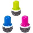 thumbnail image 1 of Stainless Steel Scrubbers With Handle, Reusable Dishwasher Cleaning Brush For Dishwasher (Blue+Green+Red), 1 of 4