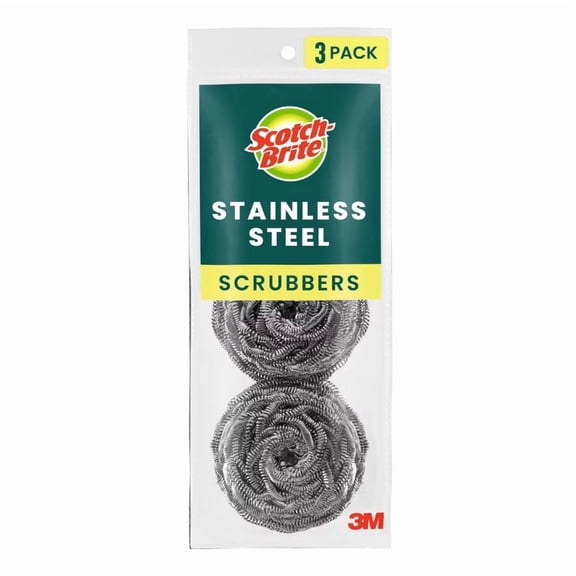 Stainless Steel Scrubbing Pads - 3ct: Reusable Cleaning Tools, Glass & Multi-Surface Use
