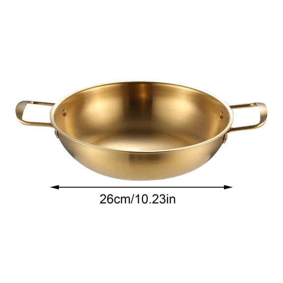 Stainless Steel Seafood Rice Pot Home Cooking Paella Pan Picnic Snack Plates Cookware Saucepan Dry Pots with Handle for Kitchen