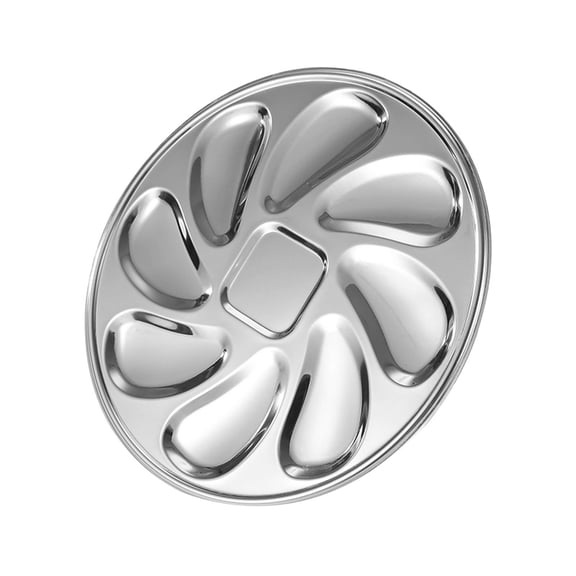 Stainless Steel Seafood Serving Platter with 8 Oyster Slots & Lemon Center – Professional Kitchenware for Seafood Enthusiasts