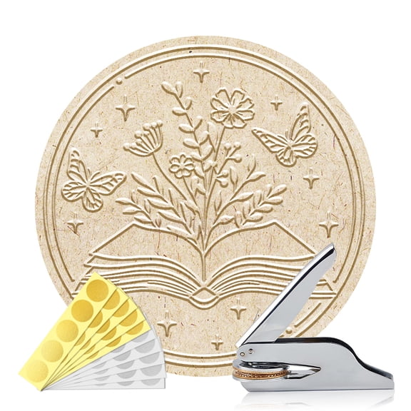 Stainless Steel Seal Embosser Hand-Held Embossing Stamp for Books Envelopes Napkins Book 42mm