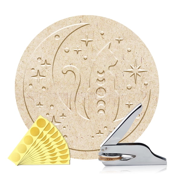 Stainless Steel Seal Embosser Hand-Held Embossing Stamp for Books Envelopes Napkins Golden Cat Shape 42mm