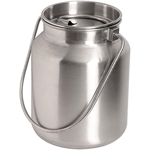 Stainless Steel Seamless 1-Gallon Milk Jug, Milk Can, Milk Pail, Anti-Leak Liquid Storage Container with Tight Lid and Long Swivel Handle