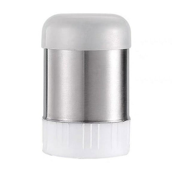 Stainless Steel Seasoning Bottle 5 Holes - Pepper Shaker Spice Sprinkle Jar for BBQ, Outdoor Grilling, & Kitchen Use - White Small Container, Lightweight & Portable 1-Pack