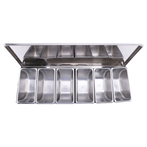 Stainless Steel Seasoning Box Restaurant Chef Seasoning Box with Lid Storage Box Household Seasoning Tank