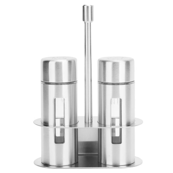 Stainless Steel Seasoning Container Set with Spice Rack - Kitchen Storage Organization