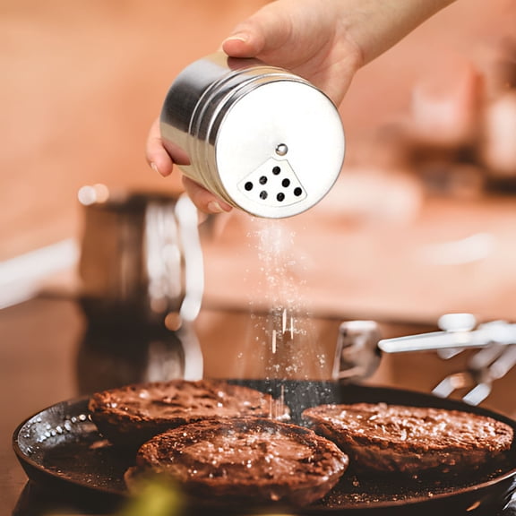 Stainless Steel Seasoning Jar Kitchen Seasoning Jar Seasoning Box Large Capacity Seasoning Bottle Jar Stall Barbecue Seasoning Bottle(L)