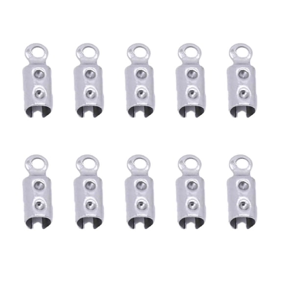 Stainless Steel Secure Rope Clasp For Jewelry Projects Leather Cord Crimp Beads Ends Caps Fastener Connectors