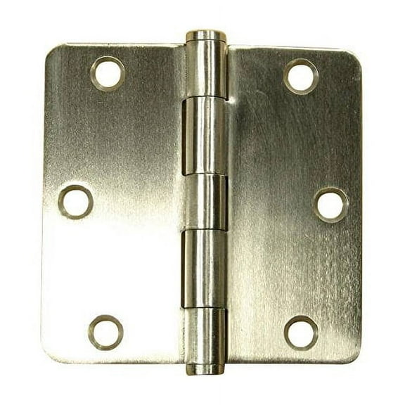 Stainless Steel Security Door Hinges 3.5 Inches with 1/4 Inch Radius - Rust Resistant - 2 Pack