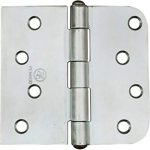 Stainless Steel Security Hinge - 4 x 4.25" with 5/8 Radius Square - Non Removable Riveted Pin - 3 Pack