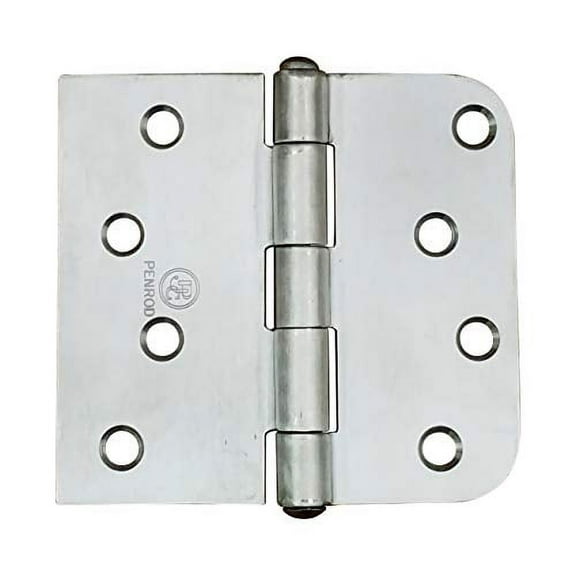 Stainless Steel Security Hinge - 4" x 4.25" with 5/8 Radius Square - Non Removable Riveted Pin - 3 Pack