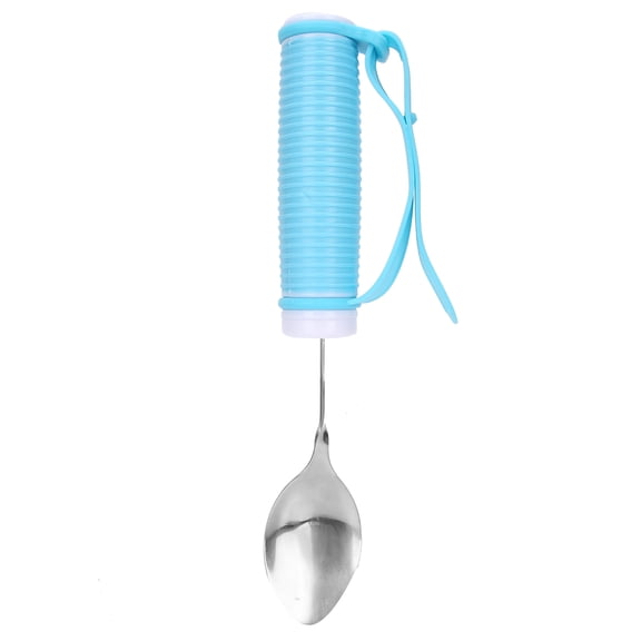 Stainless Steel Self Eating Spoon Flexible Anti Slip Wide Handles Spoon Disabled Elderly Adult Patient Auxiliary Tableware Eating Aids Tool