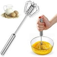 thumbnail image 1 of Stainless Steel Semi-Automatic Egg Beater Handheld Whisk For Baking And Cooking With Ergonomic Handle, 1 of 7