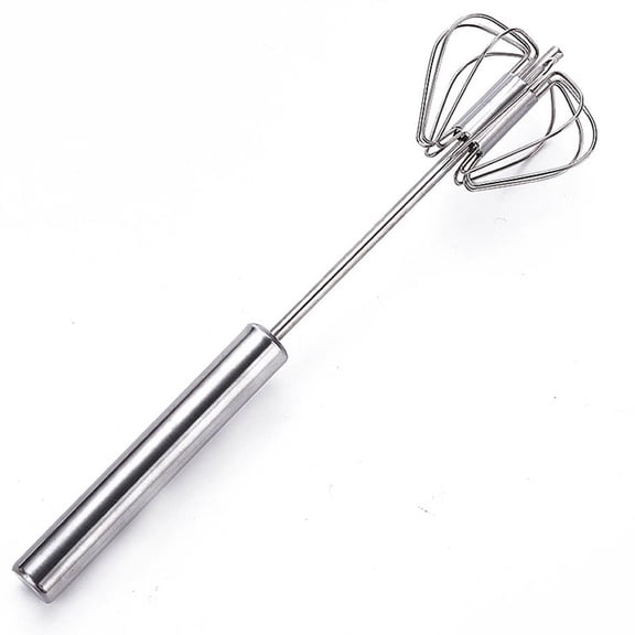 Stainless Steel Semi-Automatic Hand Push Whisk for Kitchen - Effortless Egg Milk Blender & Mixer Stirrer Tool