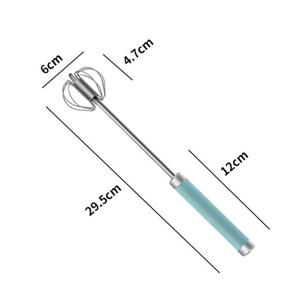 Stainless Steel Semi-Automatic Rotary Whisk Hand Push Stirrer for Eggs, Coffee, Cocktails - Dishwasher Safe Kitchen Gadget for Home Cooks and Chefs - Easy to Use and Clean Mixing Tool