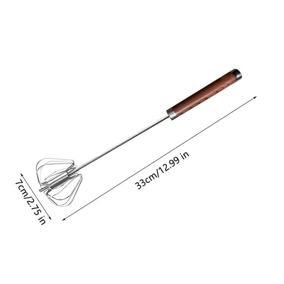 Stainless Steel Semi-Automatic Rotary Whisk | Manual Hand-Press Whisk for Baking | Kitchen Tool for Mixing Cream, Eggs & Batter | Includes 1 Whisk