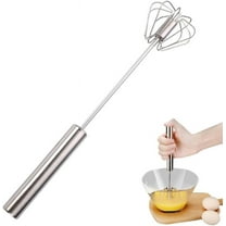 Stainless Steel Semi-Automatic Whisk,10inch Egg Whisk Hand Push Rotary Whisk Blender,Hand Push Mixer Stirrer Tool for Cooking Kitchen Home Egg Milk