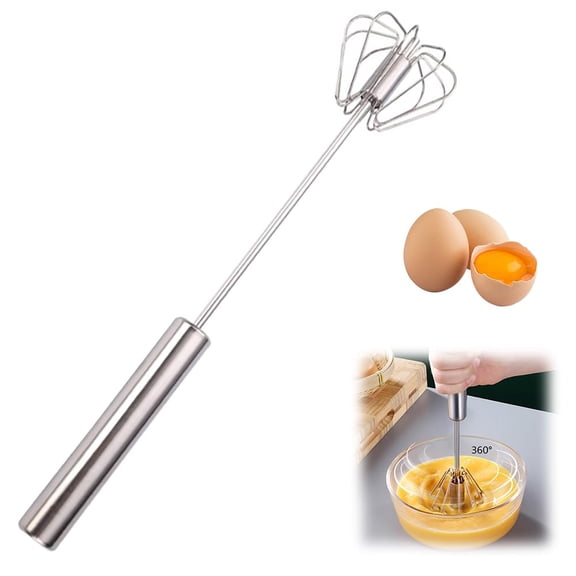 Stainless Steel Semi-Automatic Whisk,Egg Whisk Hand Push Rotary Blender,Manual Mixer Stirrer Kitchen Tool For Blending,Whisking,Beating,Stirring.