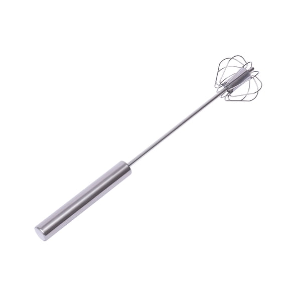 Stainless Steel Semi-Automatic Whisk, Hand Push Egg Beater Mixer, Kitchen Stirrer Tool for Whipping Eggs Cream Sauces Gravies, Frothing Milk for Coffee Cooking Home Use