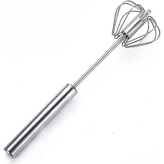 Stainless Steel Semi-Automatic Whisk, New Egg Whisk Hand Push Rotary Blender, Hand Push Mixer Stirrer Tool for Cooking Kitchen Home Egg Milk (9.44 * 2.16in)
