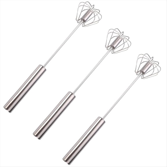 Stainless Steel Semi-Automatic Whisk, New Stainless Steel Egg Whisk Hand Push Rotary Whisk Blender