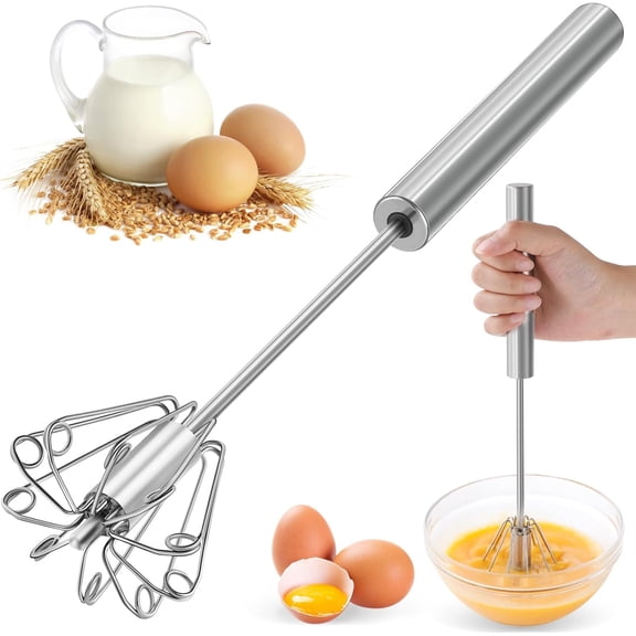 Stainless Steel Semi-Automatic Whiskr– 2026 New Hand Push Whisk for Baking, Cooking & Stirring – Perfect for Whisking Eggs, Batters & Creams – Effortless Mixing for Quick, Smooth