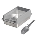 thumbnail image 1 of Yiran Medium Size Stainless Steel Semi Enclosed Cat Litter Box, Light Gray, 1 of 9