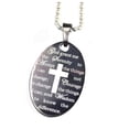 thumbnail image 1 of Stainless Steel Serenity Prayer With Cross Black Color Pendant Christian Jewelry-145-BL, 1 of 5
