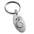 thumbnail image 1 of Tioneer Stainless Steel Serpentine Dragon Engraved Small Oval Charm Keychain Keyring, 1 of 1