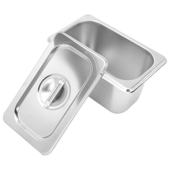 Stainless Steel Serving Basin with Lid, Metal Vegetable Plate, Muffin Tray, Fruit Bowl, Multi-Purpose Kitchen Container