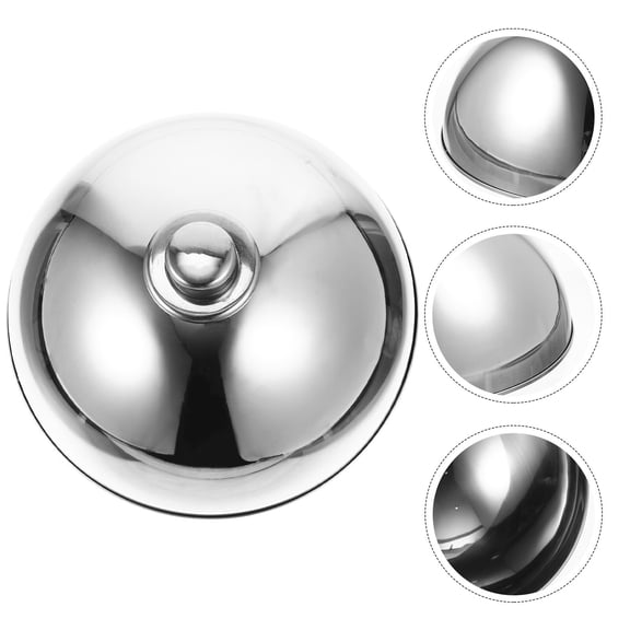 Stainless Steel Serving Cover Steaming Cover Dish Dome Lid Protector with Handle for Home Restaurant Kitchen Supplies 12.5inch Silver